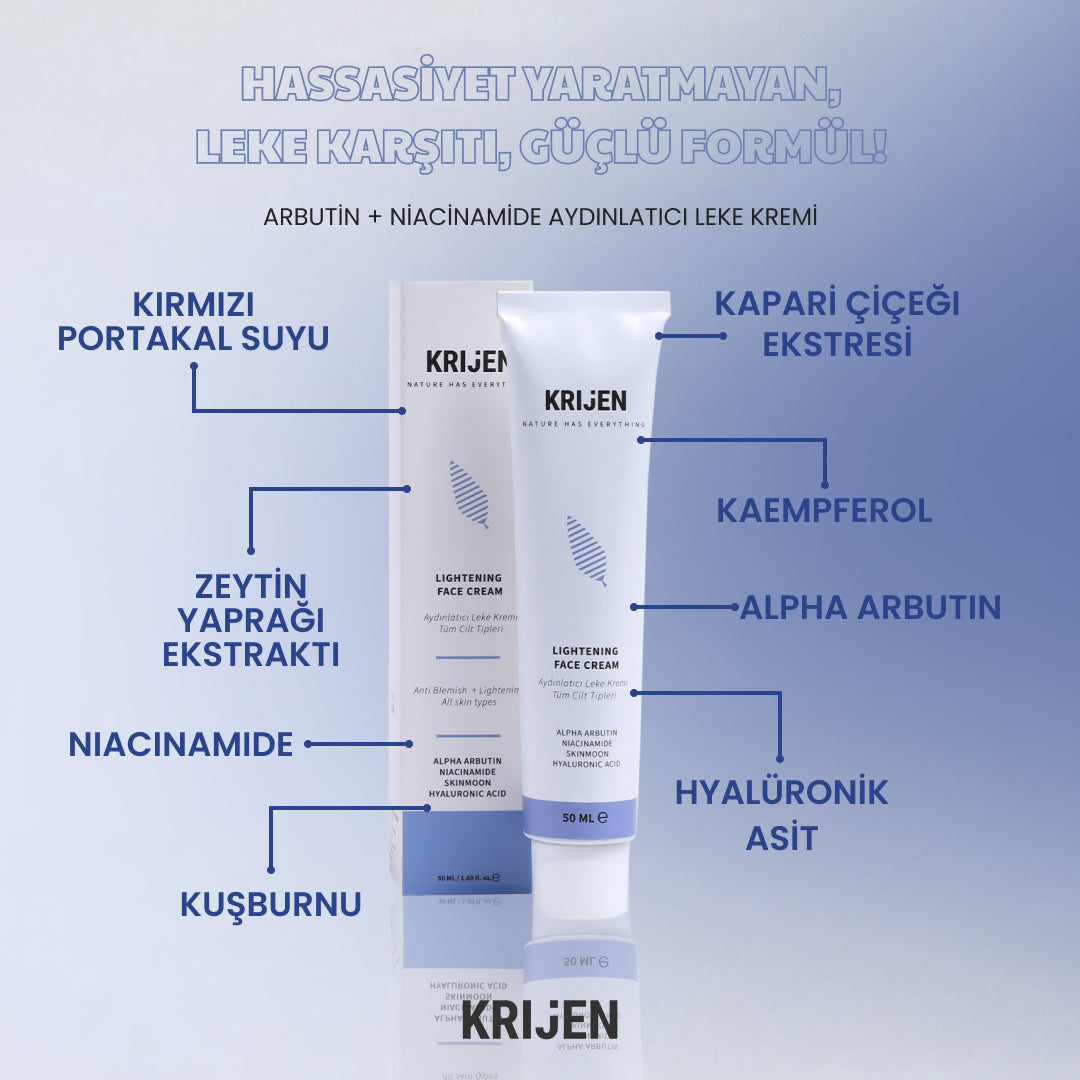 Arbutin + Niacinamide | Aydınlatıcı Leke Kremi 50 Gr - Tüm Cilt Tipleri