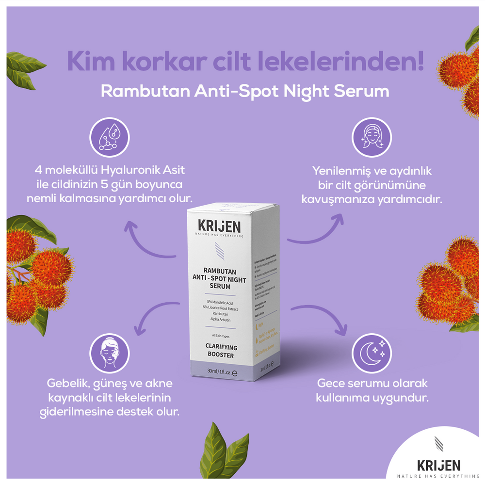 Rambutan Anti - Spot Cilt Tonu Eşitleyici Gece Serum