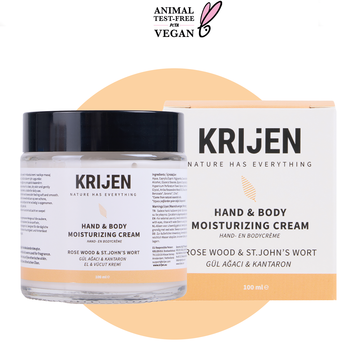Gül Ağacı & Kantaron El ve Vücut Kremi  |  E Vitamini + Hindistan Cevizi Yağı + Shea Butter