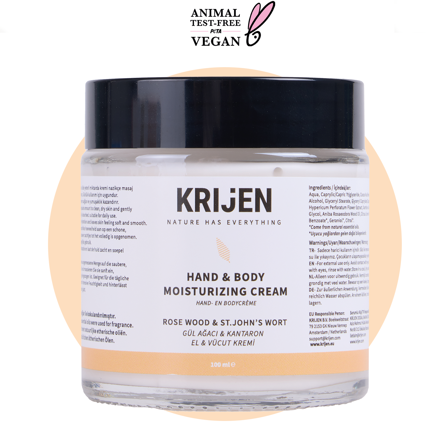 Gül Ağacı & Kantaron El ve Vücut Kremi  |  E Vitamini + Hindistan Cevizi Yağı + Shea Butter