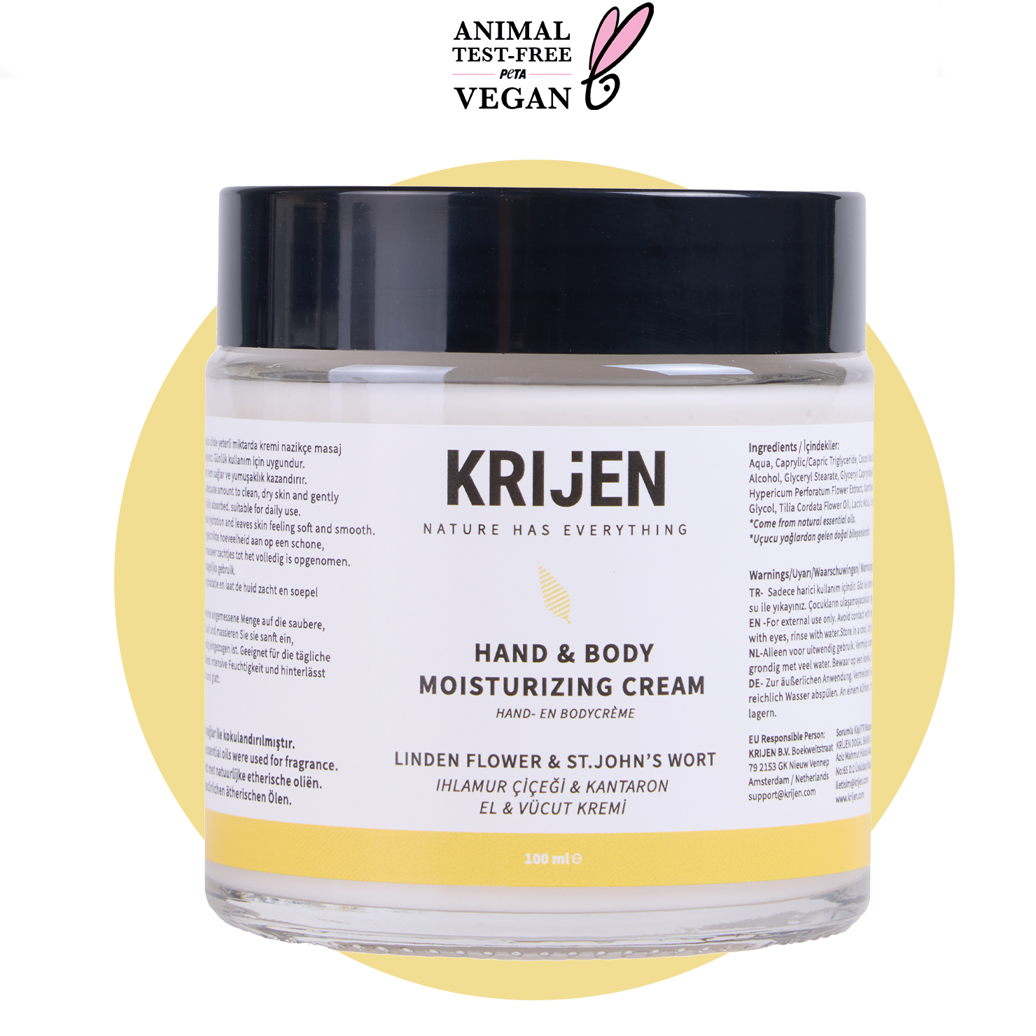 Ihlamur & Kantaron El ve Vücut Kremi  |  E Vitamini + Hindistan Cevizi Yağı + Shea Butter