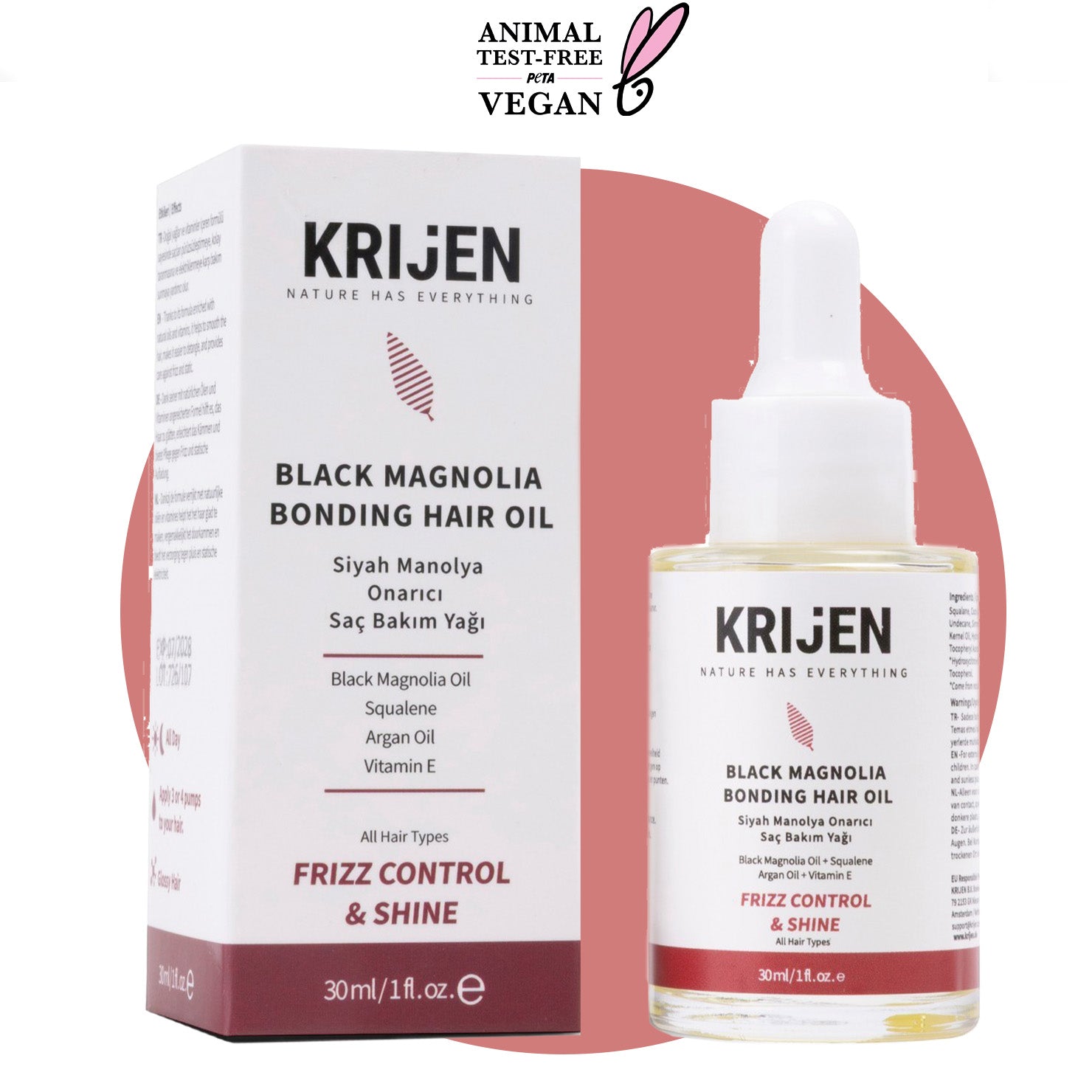 Siyah Manolya Besleyici Saç Bakım Yağı | Anti-Frizz & Parlak Görünüm 30 ml